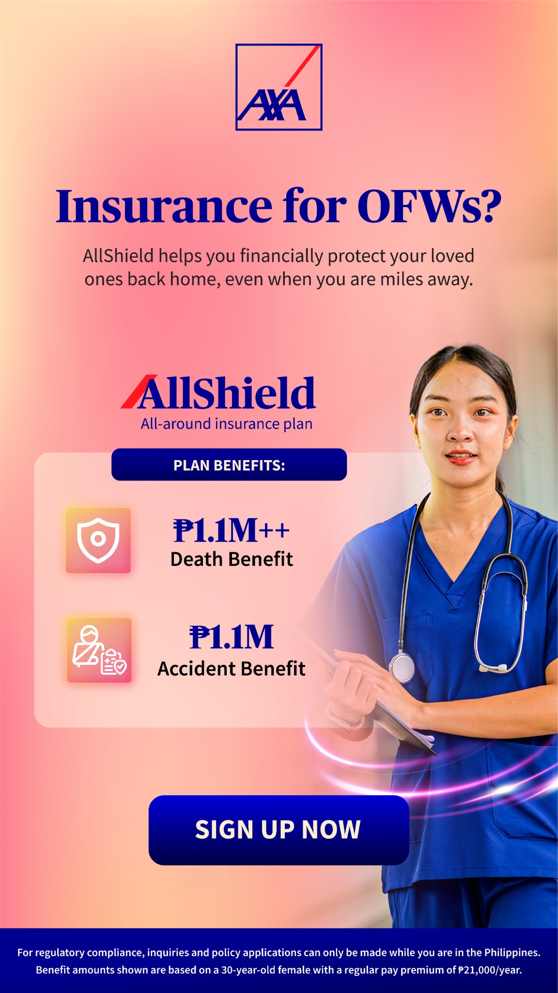 AXA Philippines Facebook ad: Insurance for OFW