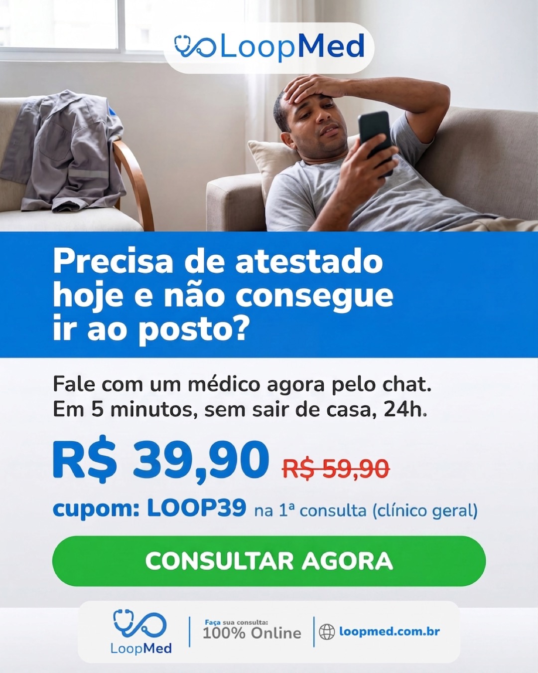 LoopMed Consulta Médica por Chat Facebook ad from Jul 11, 2026