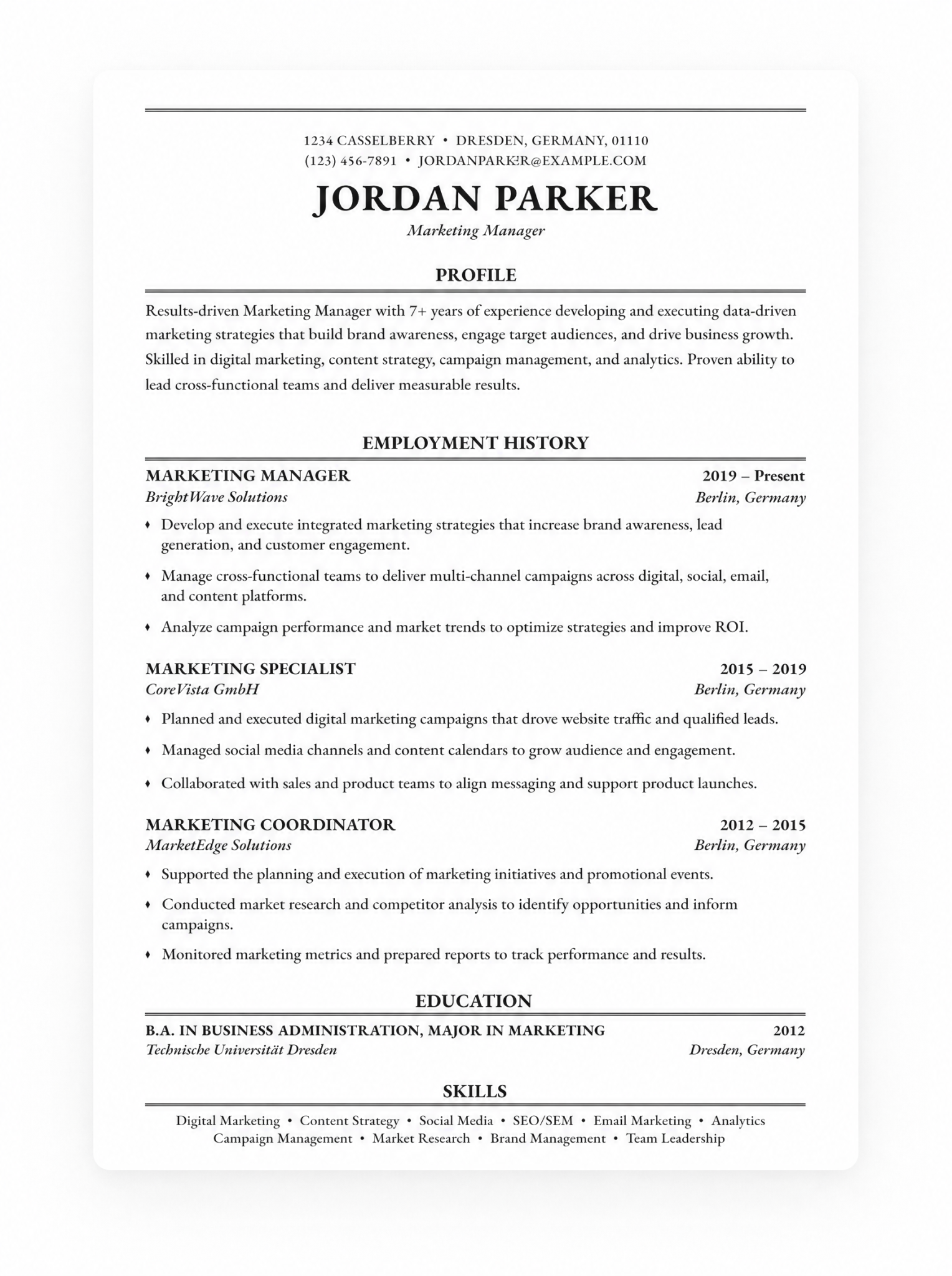 Elegant CV Facebook ad