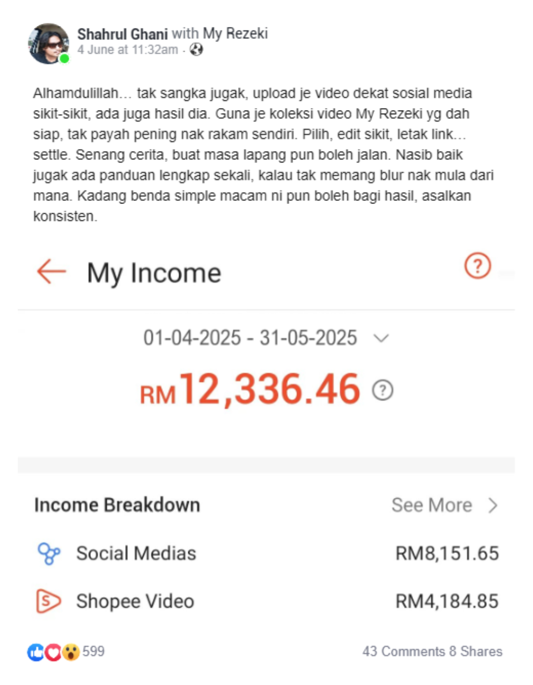 My Rezeki Facebook ad