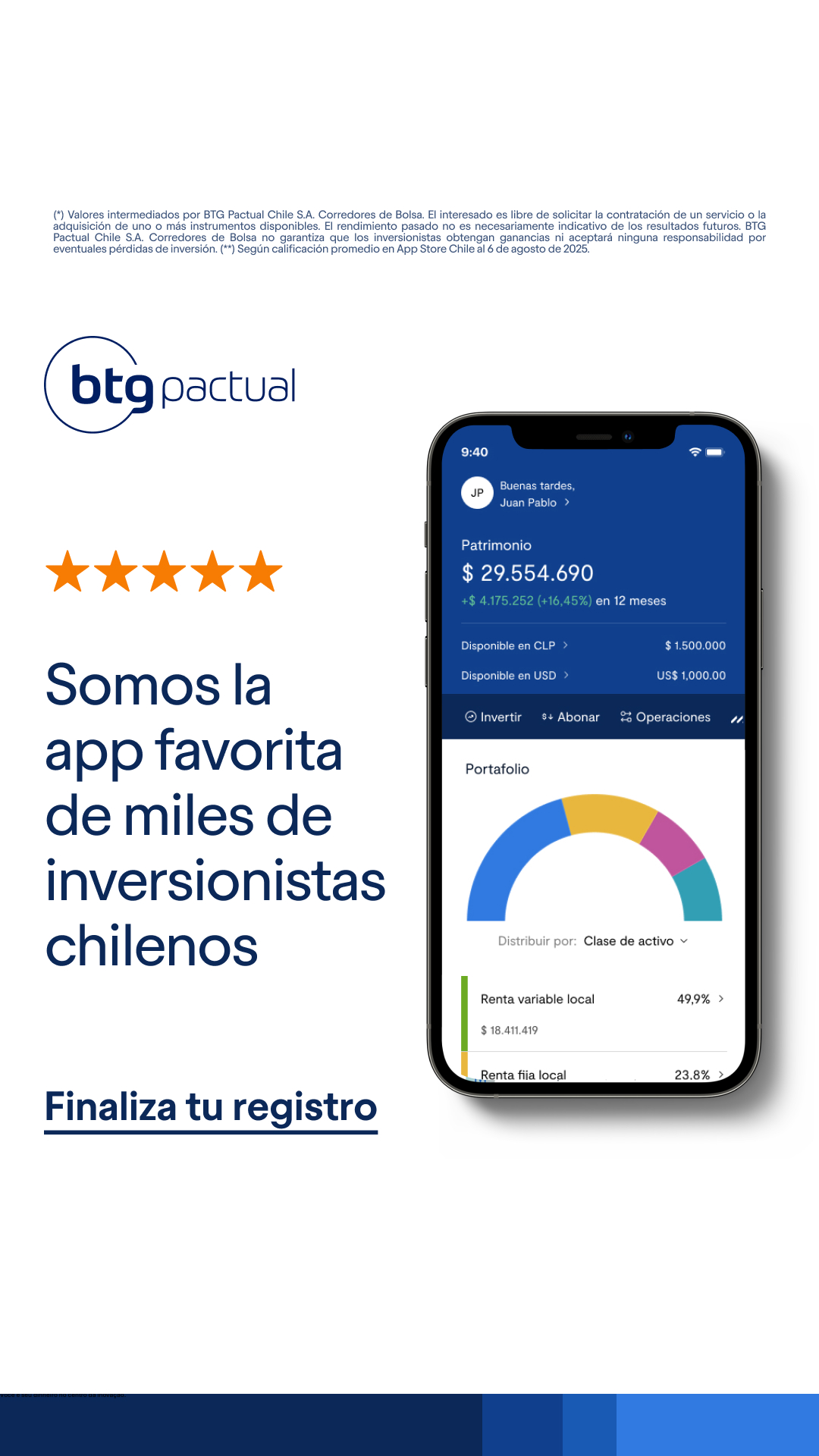 BTG Pactual Chile Facebook ad