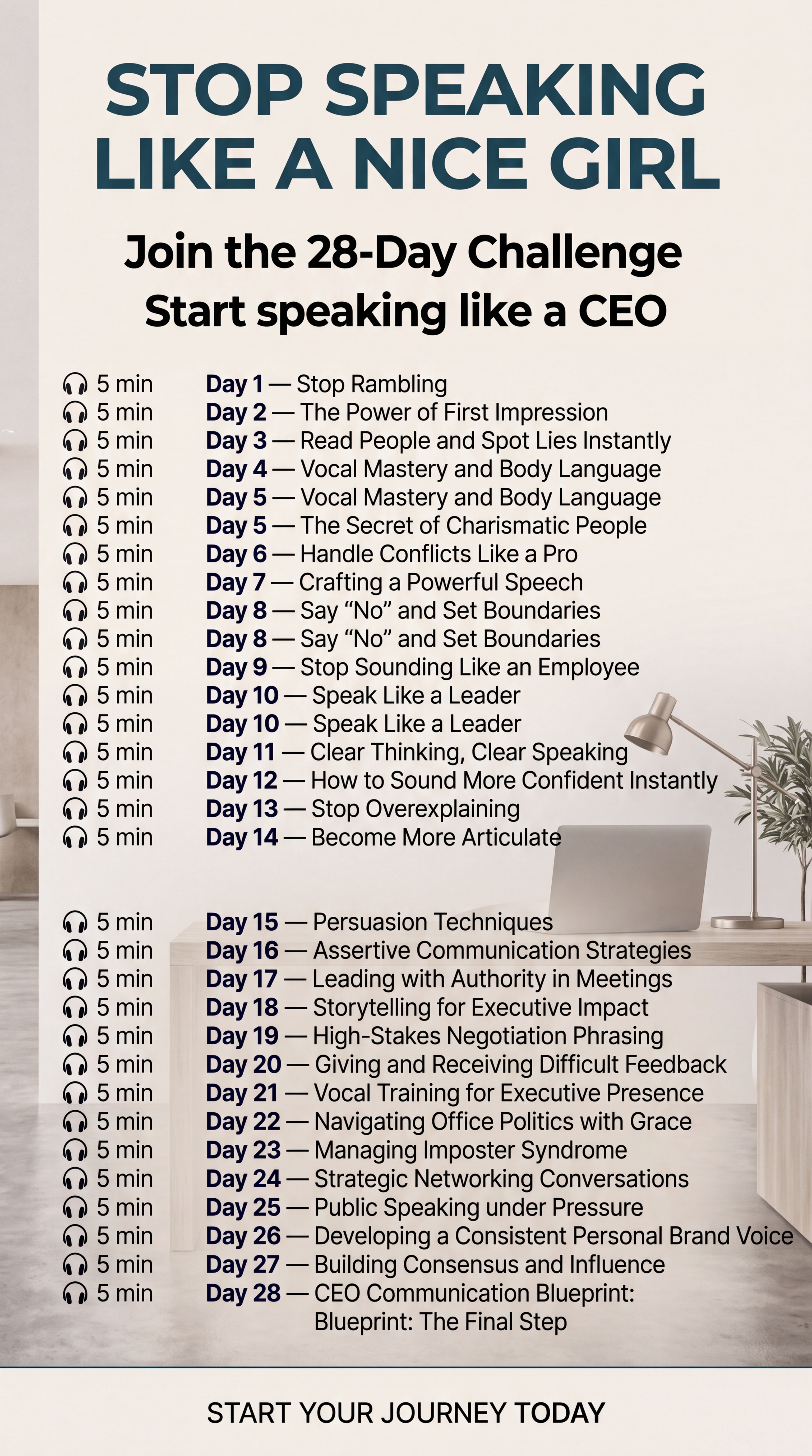 SmartyMe: High-Value Women Speak Facebook ad: Lead with words. Inspire with presence.