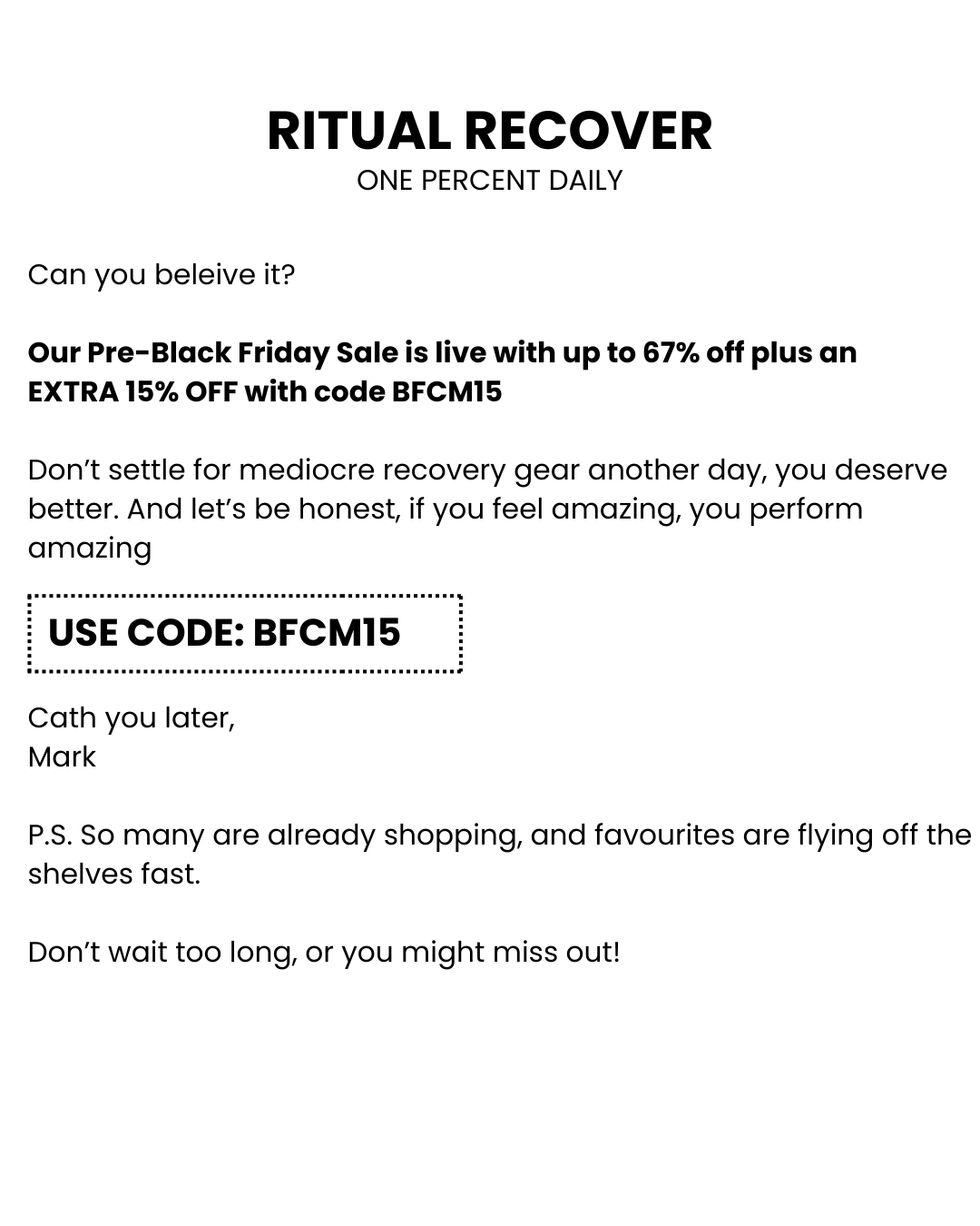 Ritual Recover Facebook ad: Supportive Sleeves for Active You