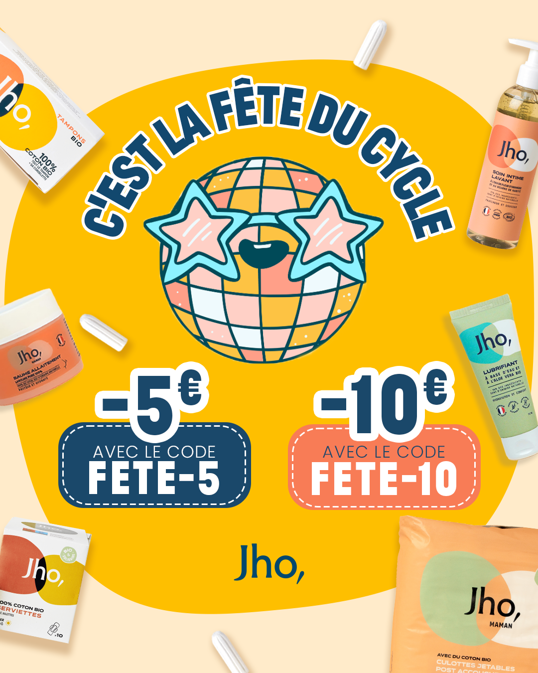 JHO. Facebook ad: -10€ avec le code FETE-10