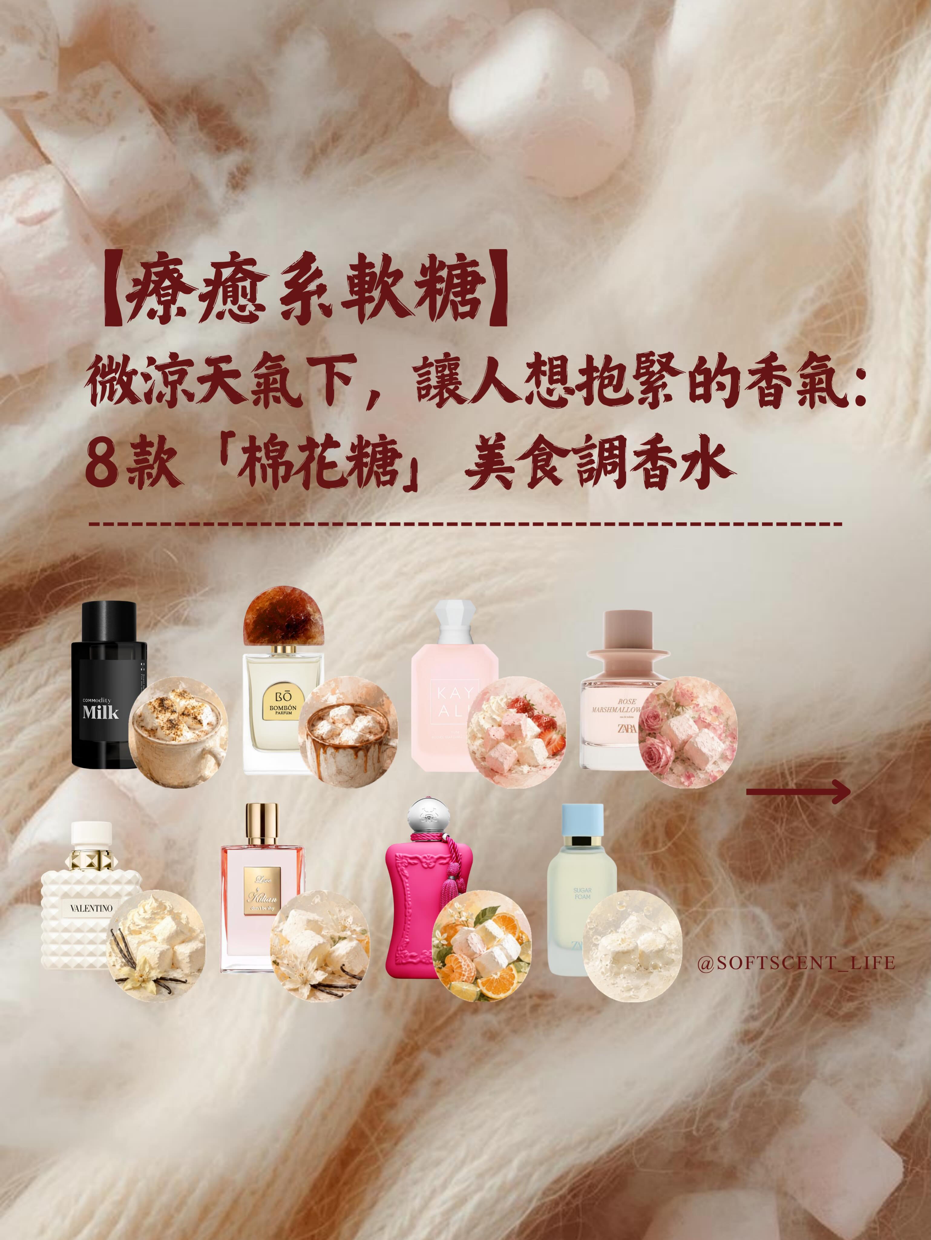 softscent_life Facebook ad: 棉花糖揉進滾燙的熱牛奶裡,