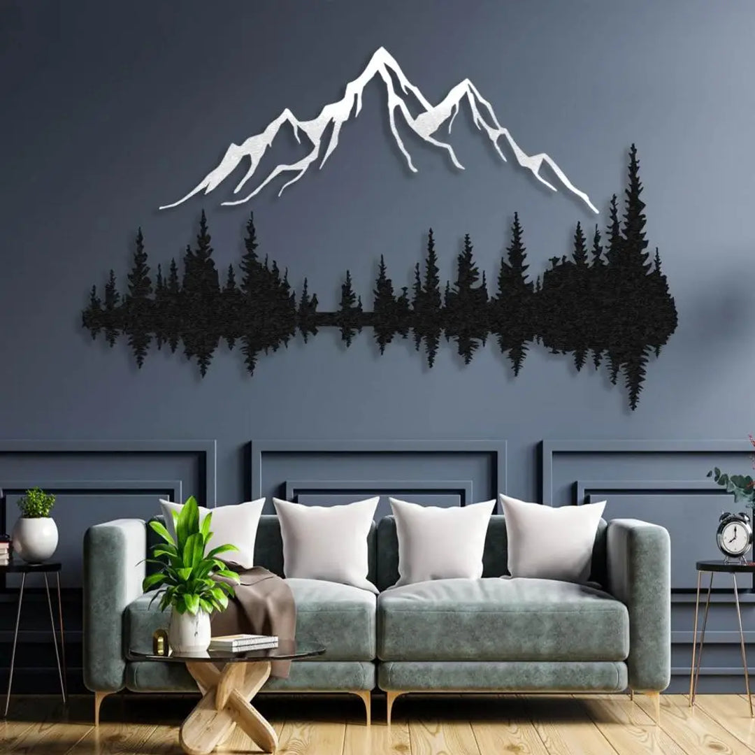 Grandmix Facebook ad: Mountain and Forest Metal Wall Art, Powder-Coated Forest…