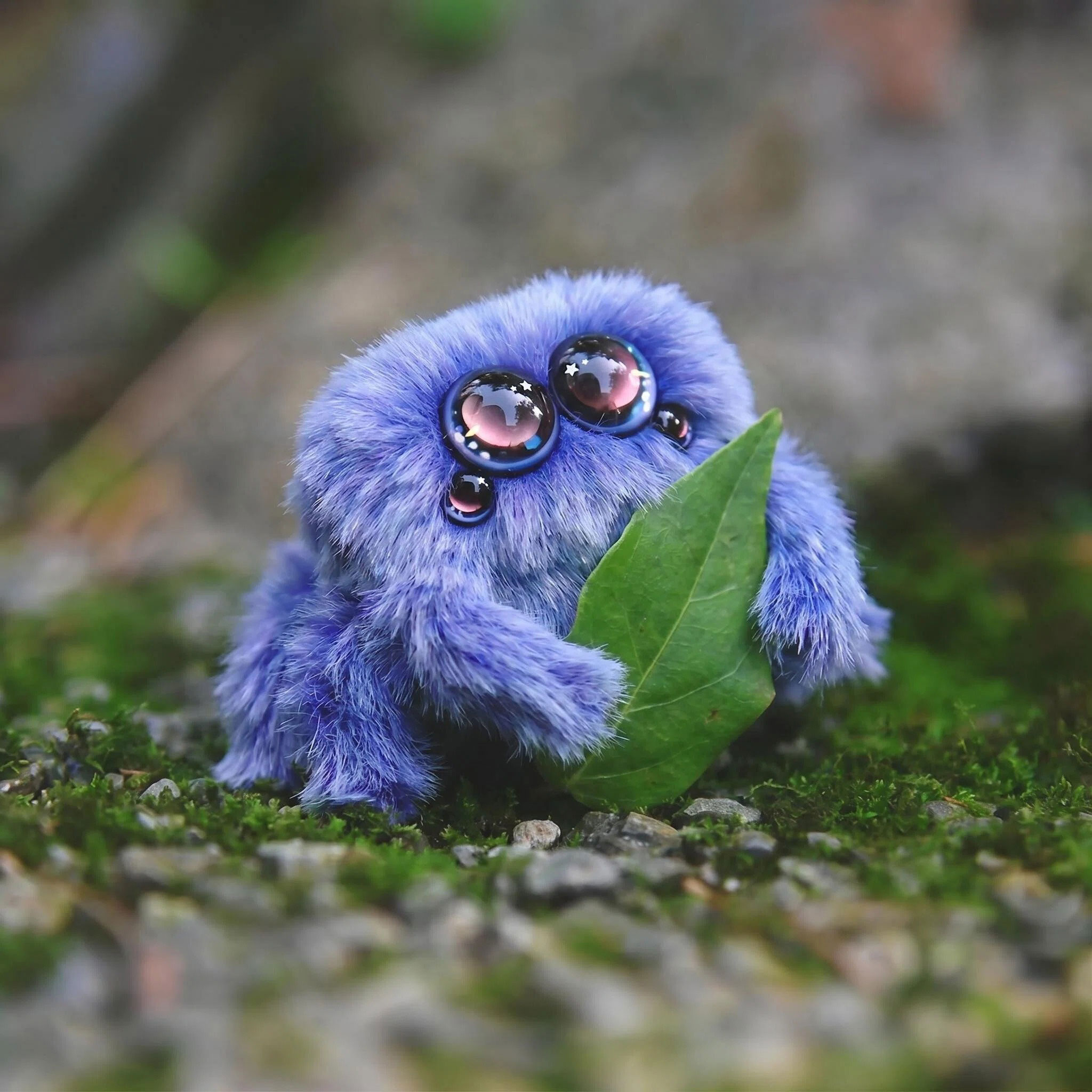 Lulufun Studio Facebook ad: Snowball | Sapphire Blue Spider Plush Toy
