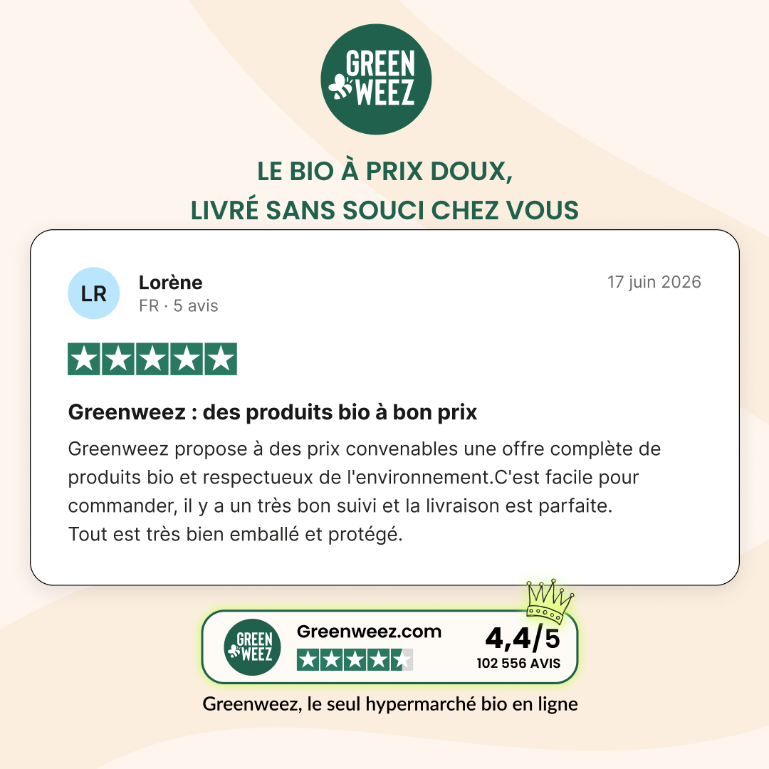 Greenweez.com Facebook ad: Noté Excellent par +100 000 clients