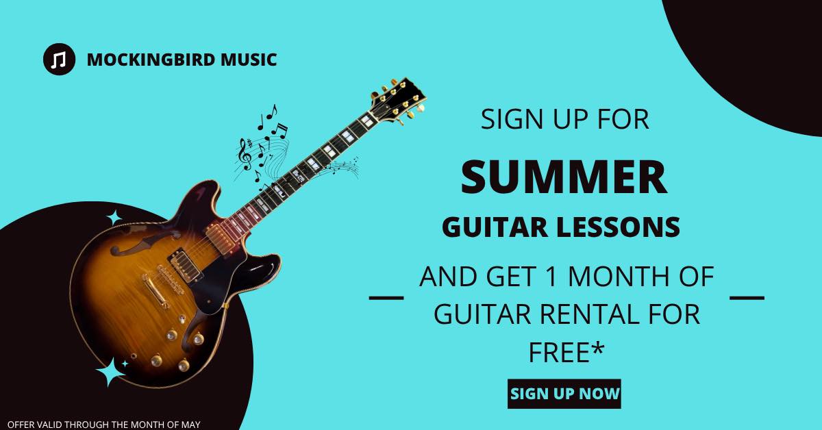 MockingBird Music Facebook ad: Mockingbird Music in Easton, MA offers summer lessons…