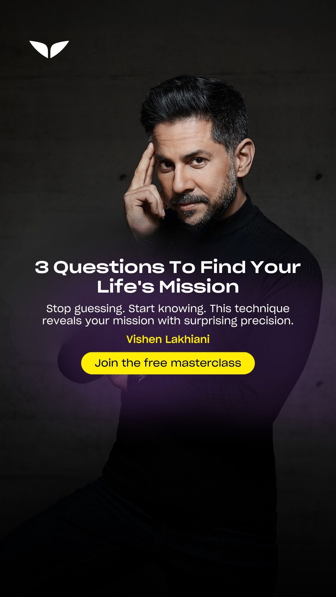 Mindvalley Facebook ad: The 3 Questions That Change Everything