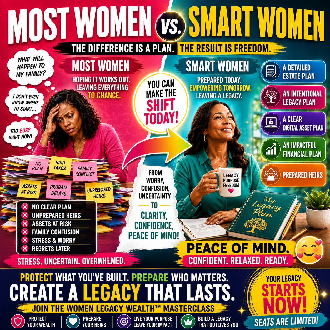 Olayinka Ekenkwo Facebook ad: MOST WOMEN vs. SMART WOMEN - The difference s A PLAN.