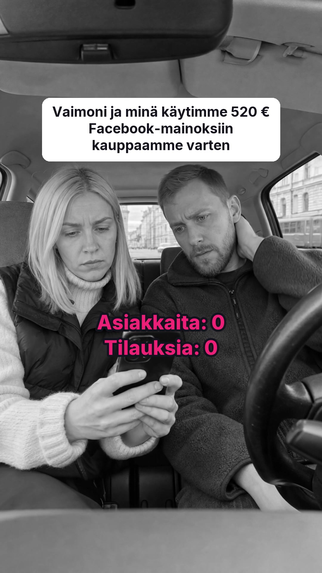 trycrush.ai Facebook ad: 520 € mainoksiin, 0 tilausta. Sitten 65 neljässä päivässä.