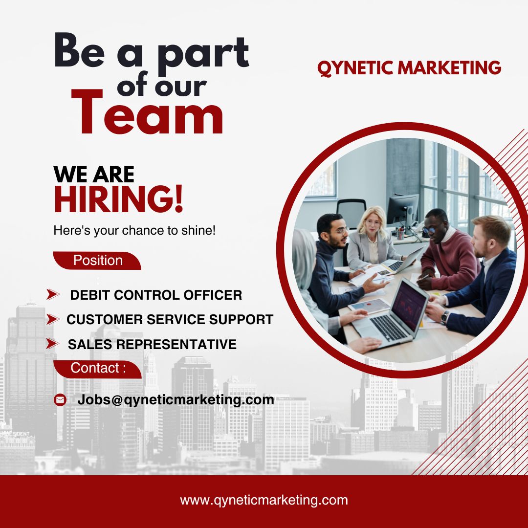 Qynetic Marketing Facebook ad: We’re Hiring: Multiple Positions at Qynetic Marketing…