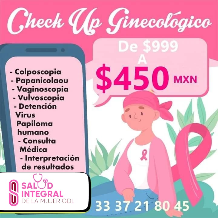 Salud integral de la Mujer GDL-suc Javier mina Facebook ad: Agenda tu cita hoy mismo check up $450