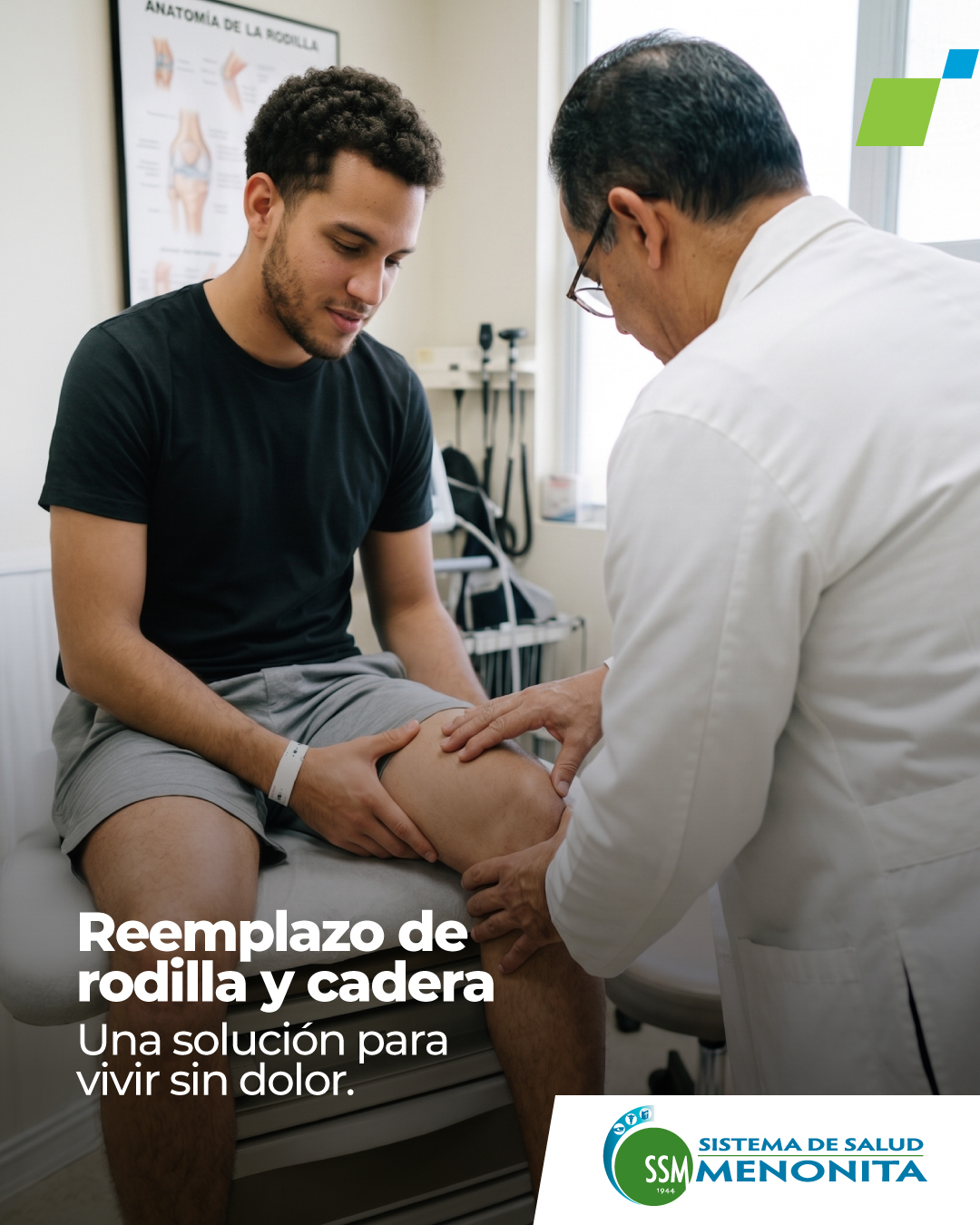 Sistema de Salud Menonita Facebook ad: ¿Dolor persistente en rodillas o caderas?