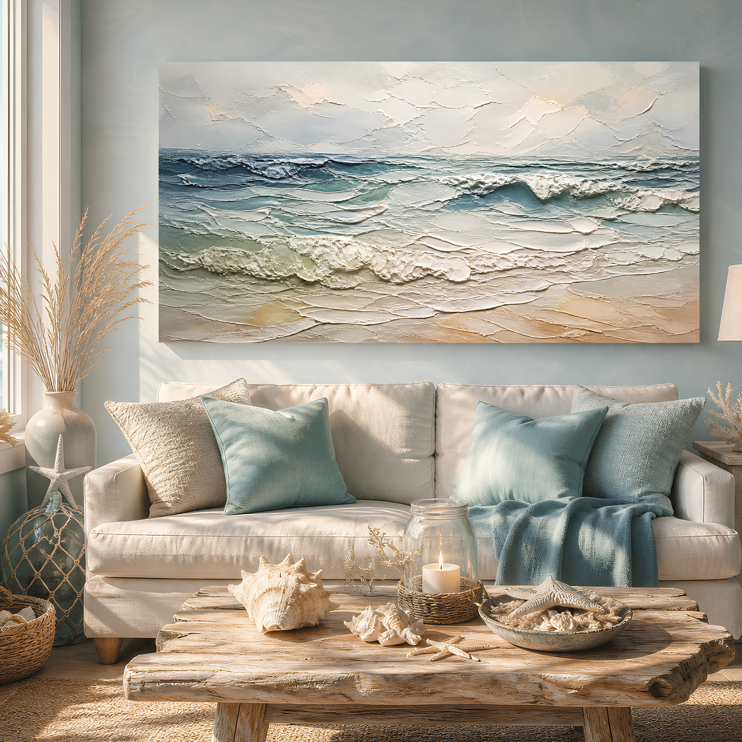 Tailored Canvases - Personalized Art Facebook ad: Serene Horizon Waves | Made in the USA | Ships Fast