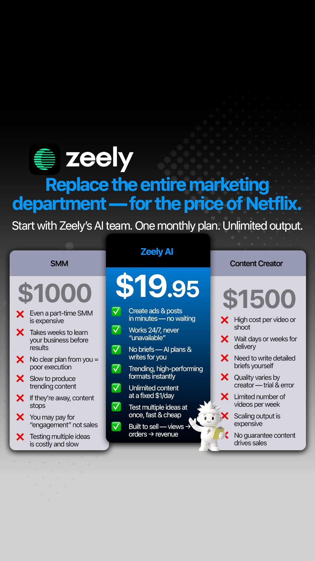 Zeely: AI-Powered Organic Growth Facebook ad: Reach your goal in 3 months with AI!