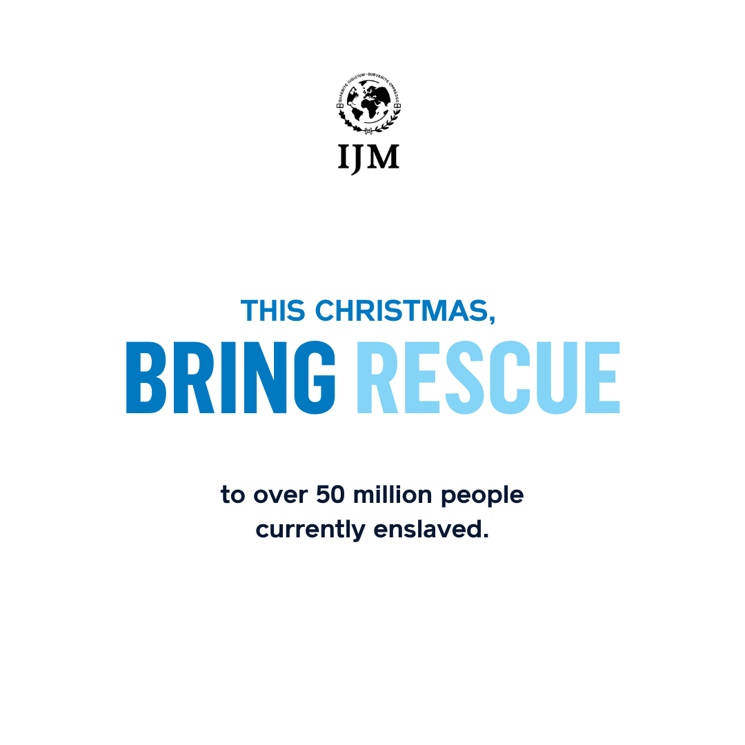 International Justice Mission Facebook ad: Bring freedom to over 50 million people currently…