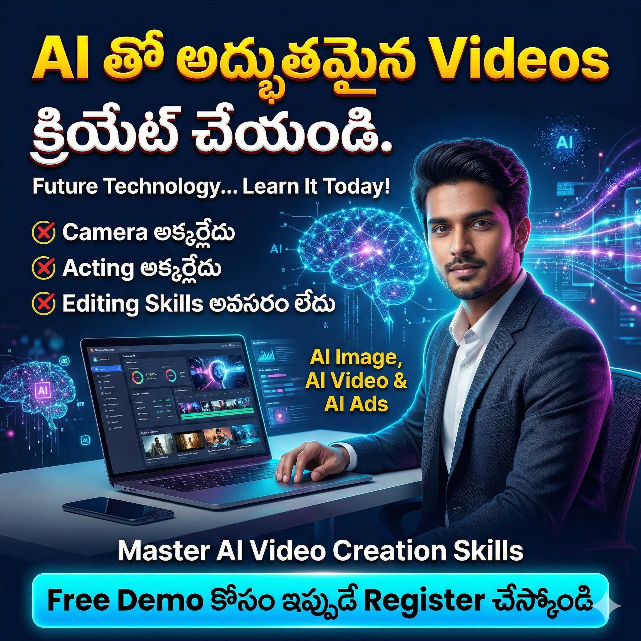 Nallas Campus Facebook ad: Learn AI Video Creation, Register For Free Demo