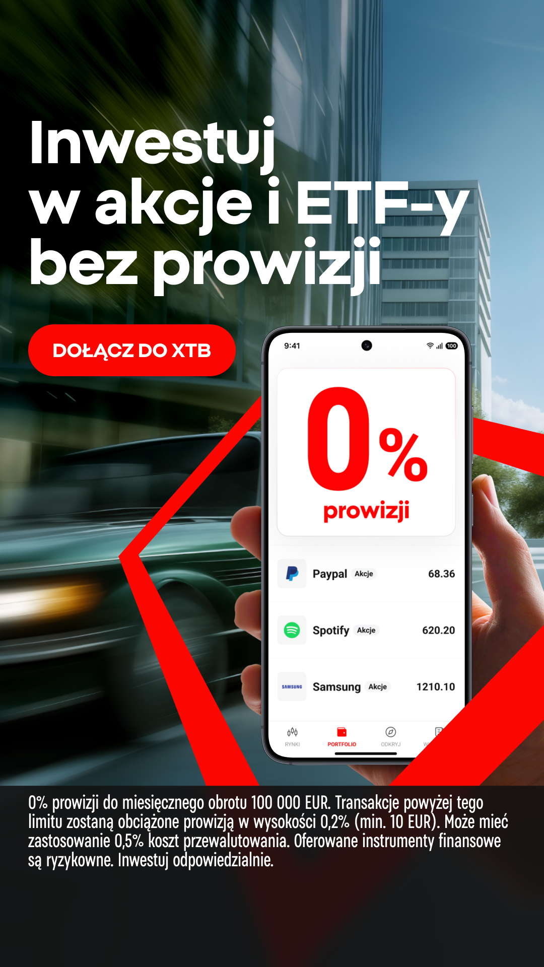XTB Online Investing ad creative