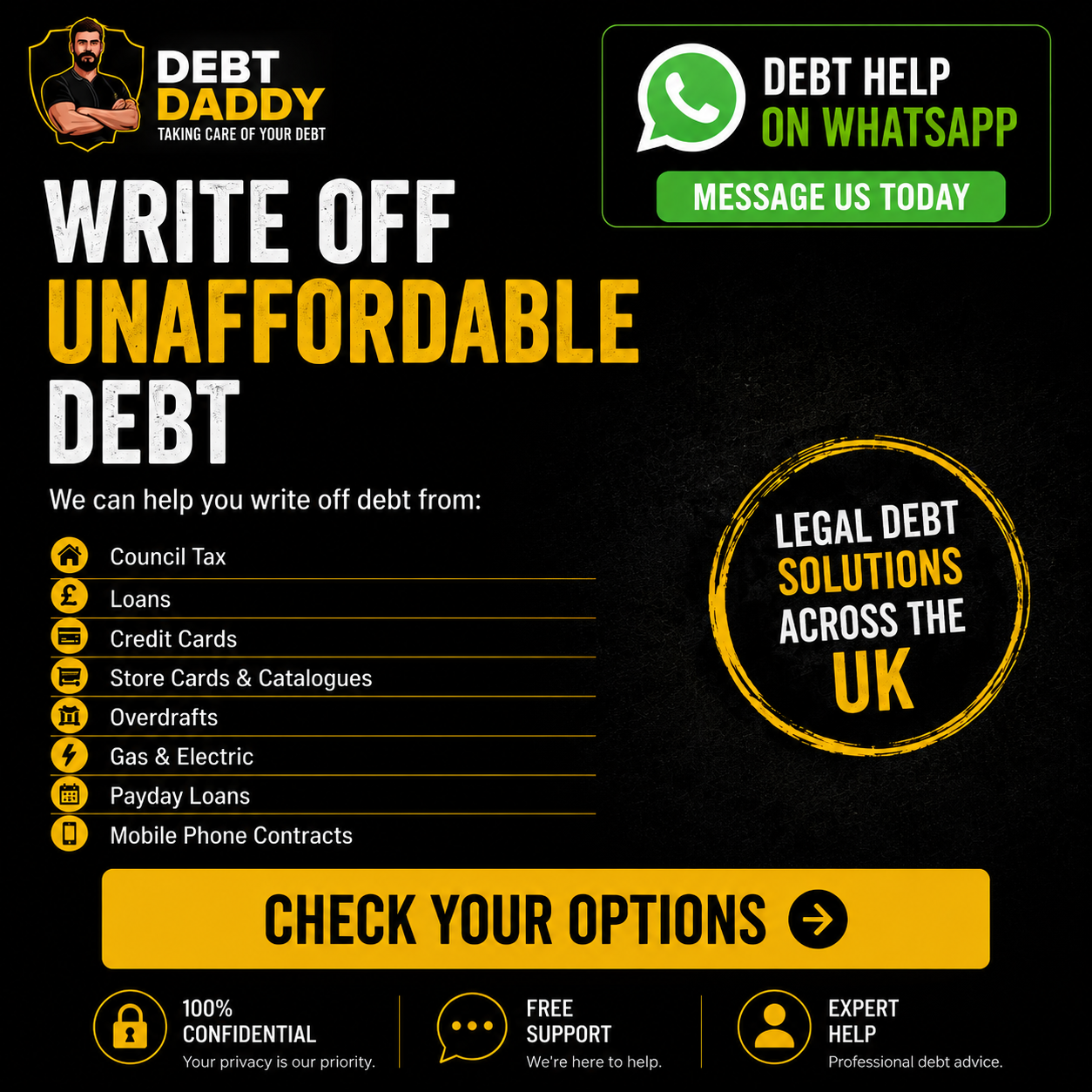 Debt Daddy Facebook ad