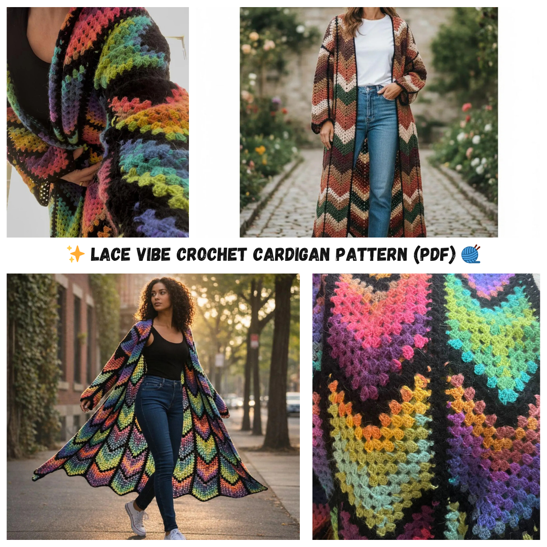 Cielcraft Facebook ad: Trendy Crochet Cardigan