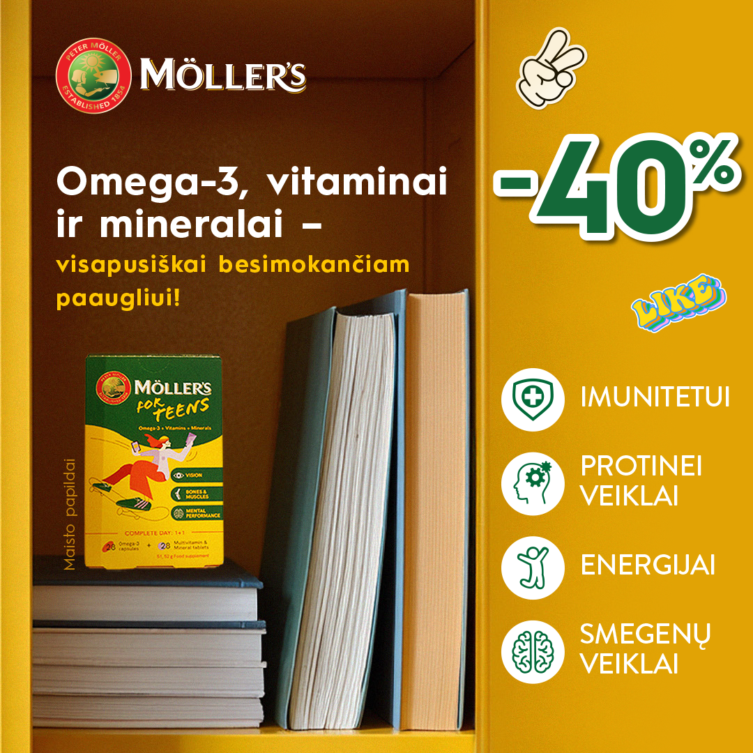 Möller’s žuvų taukai Facebook ad: Pastiprinimas besimokančiam paaugliui!
