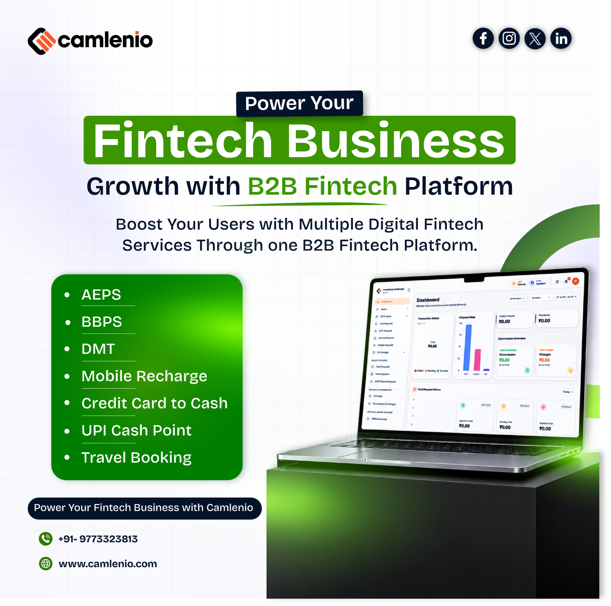 Camlenio Software Private Limited Facebook ad: Ready to expand your fintech business? Connect with…