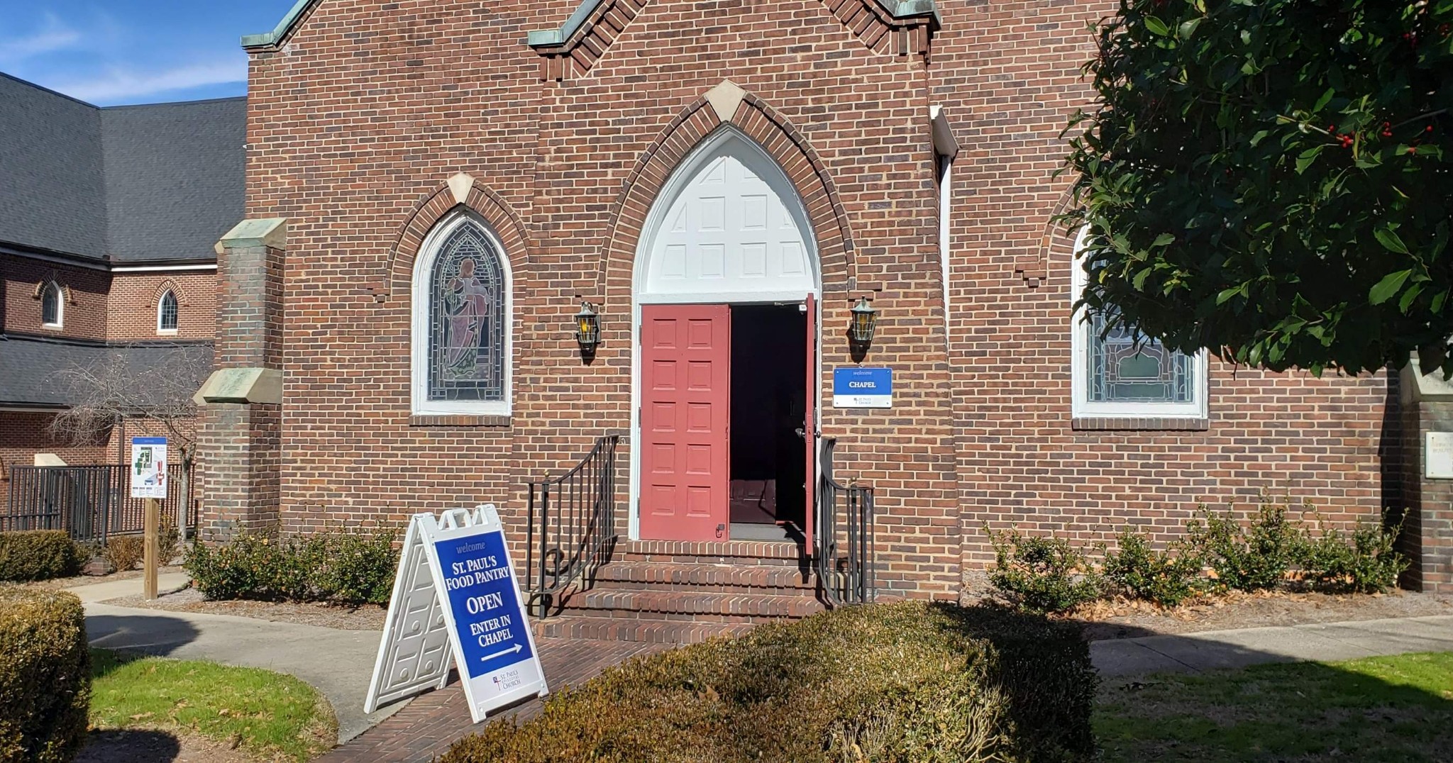 St. Paul's Food Pantry Facebook ad: Weekly food pantry offered by St.