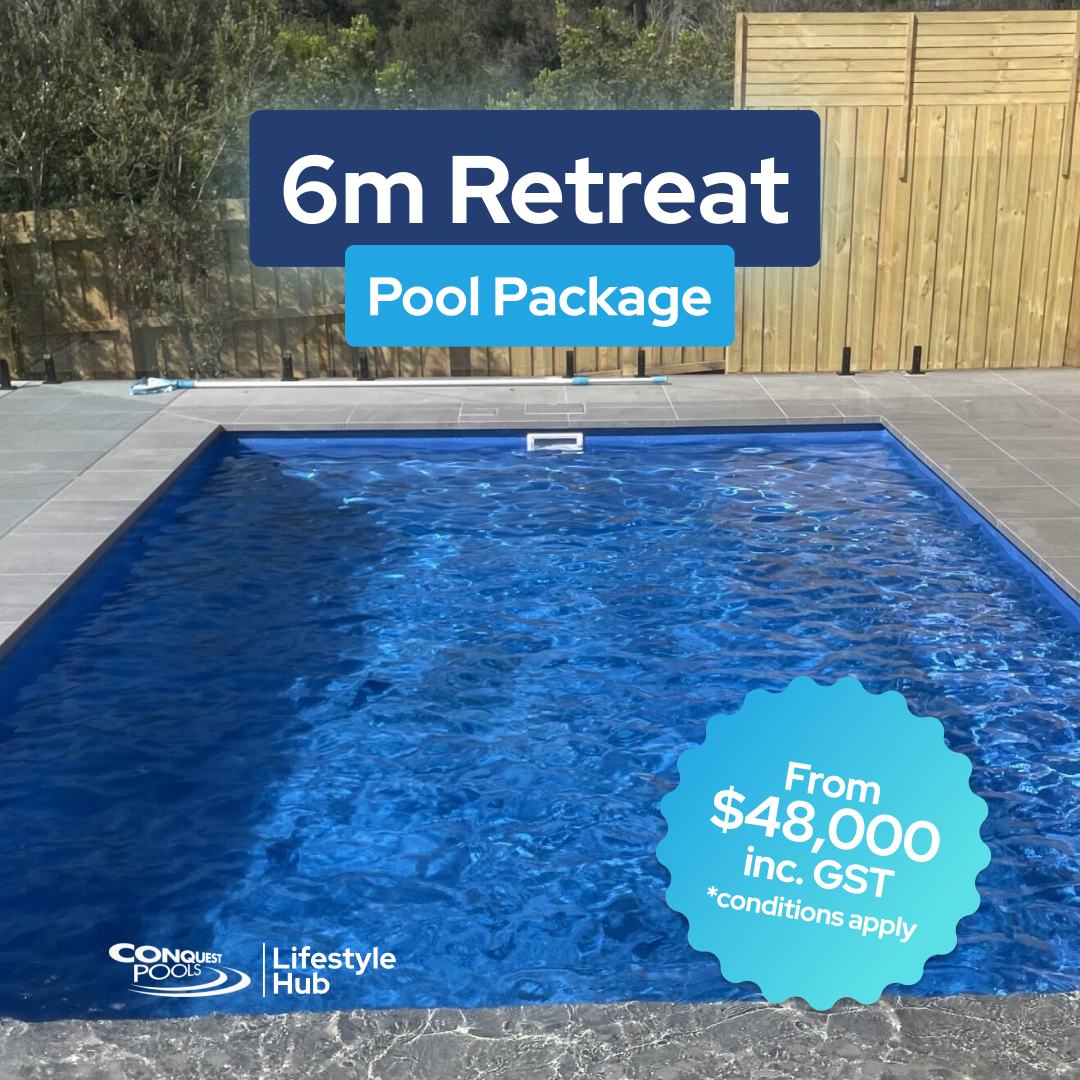 Conquest Pools Lifestyle Hub Facebook ad: Skip the spring rush and start your pool…