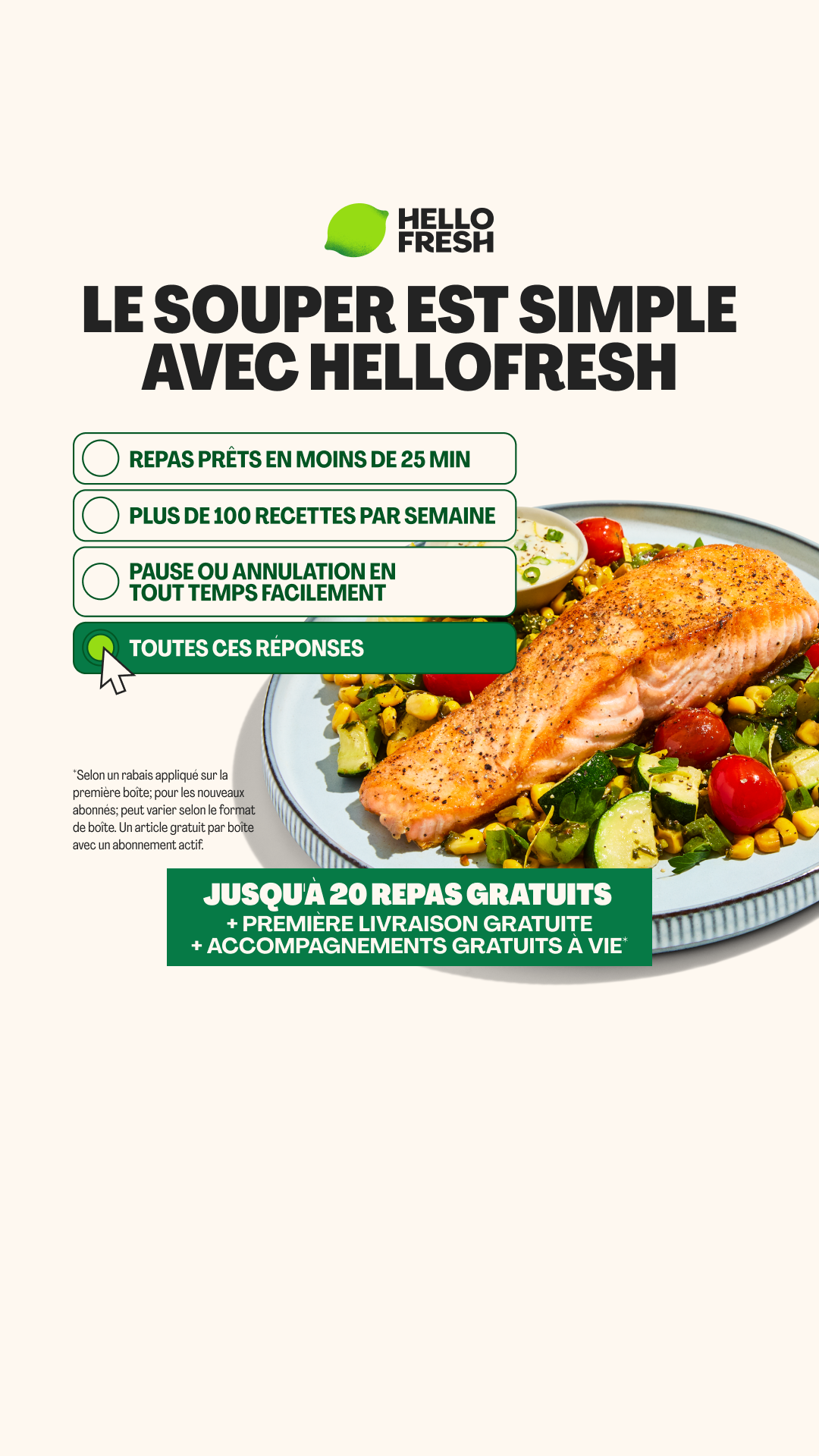 HelloFresh Facebook ad