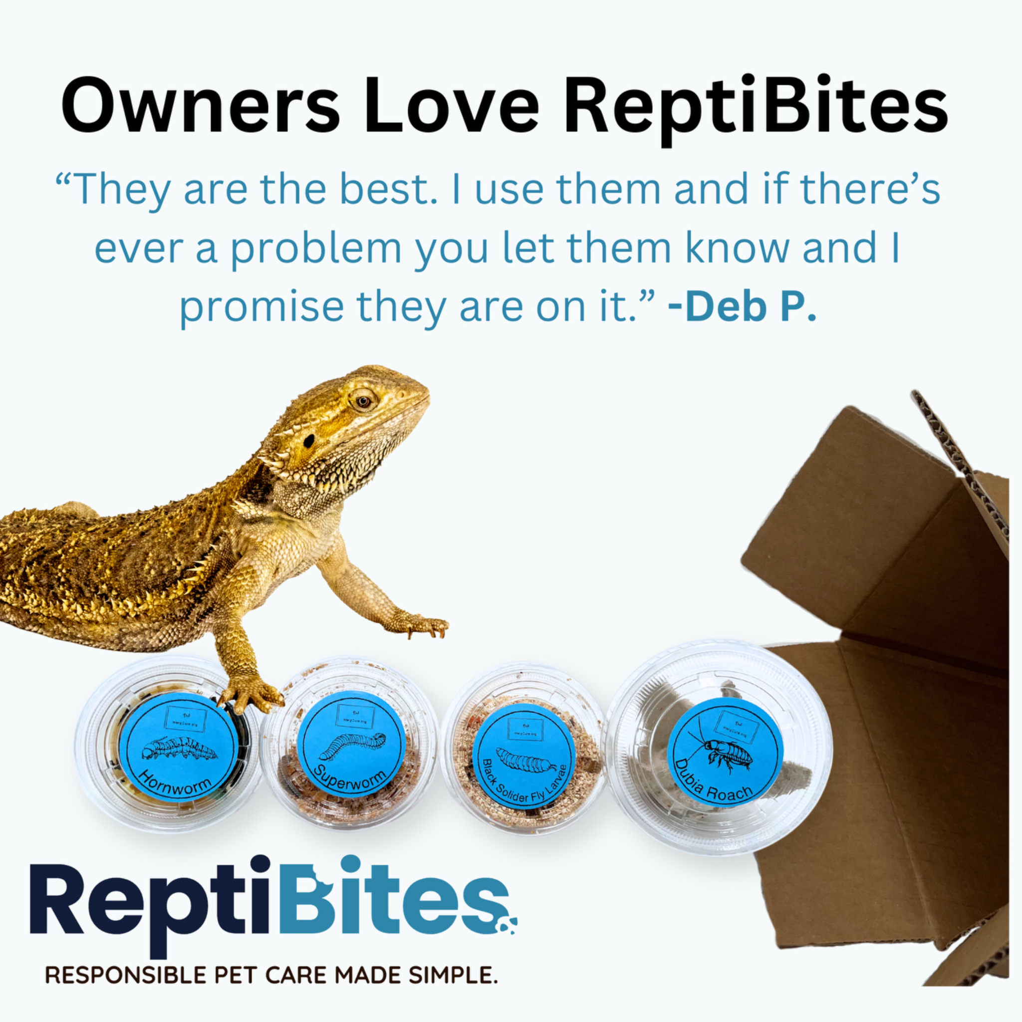 ReptiBites.com Facebook ad: Better Diet, Better Care. It's easy with ReptiBites