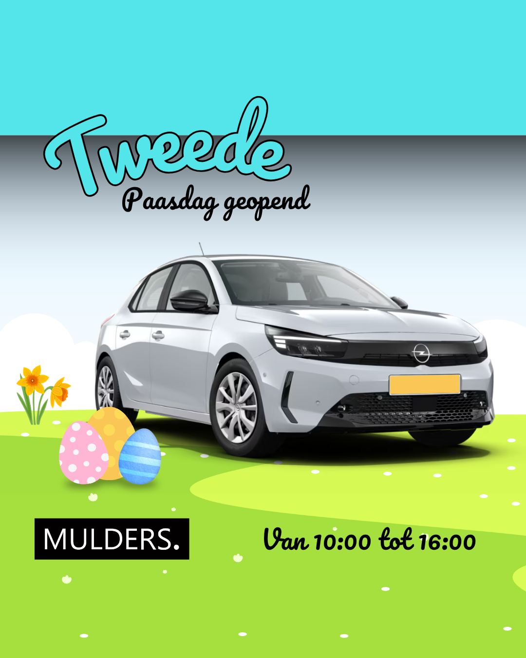 Mulders Autogroep Facebook ad: Onze 𝗠𝘂𝗹𝗱𝗲𝗿𝘀𝗗𝗲𝗮𝗹𝘀 staan met Pasen voor jou…