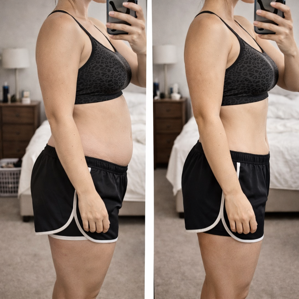 Amanda Mom Fitness-Diastasis Recti Facebook ad: Your Mom Pooch Isn't Fat, It's Diastasis Recti