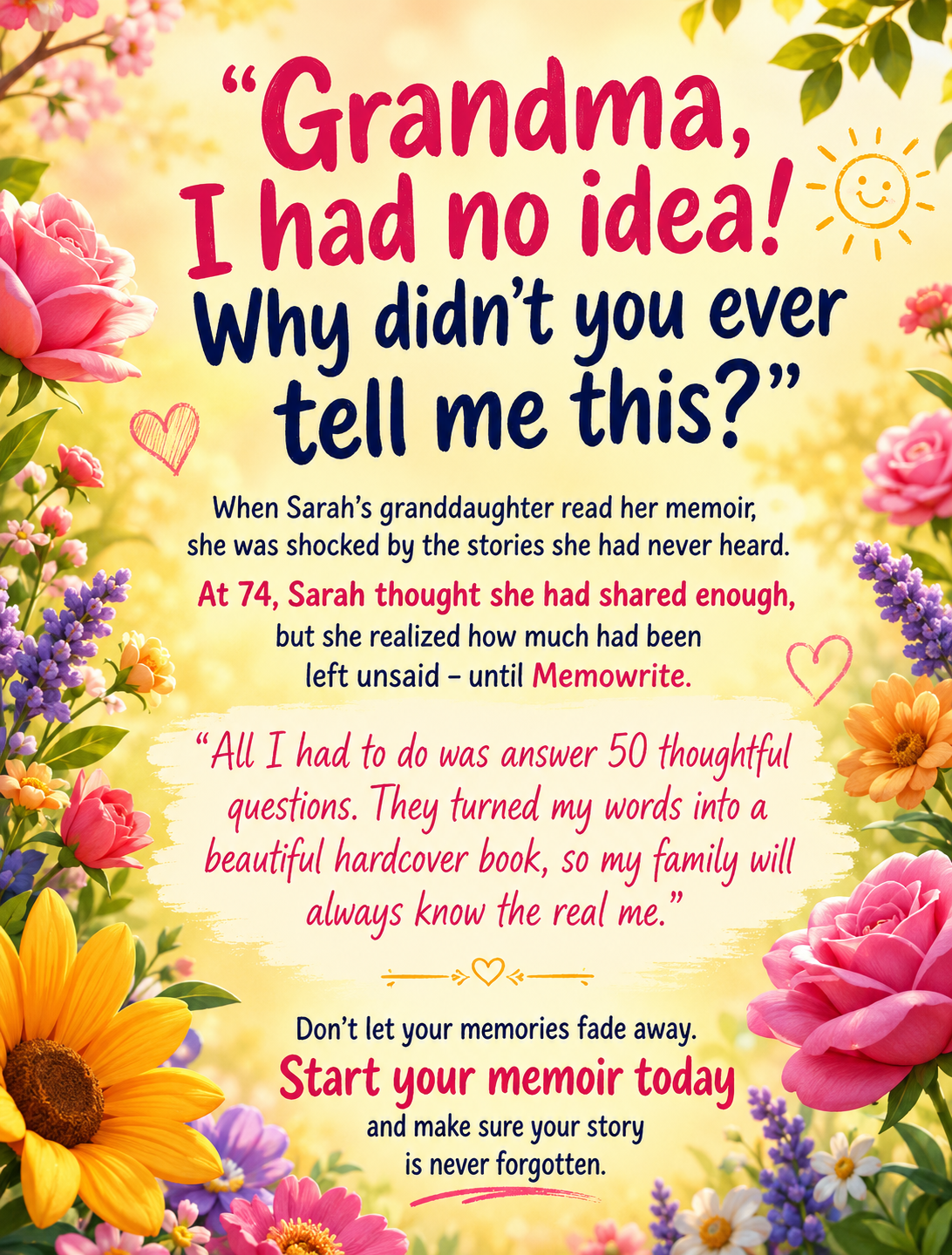 Memowrite Facebook ad