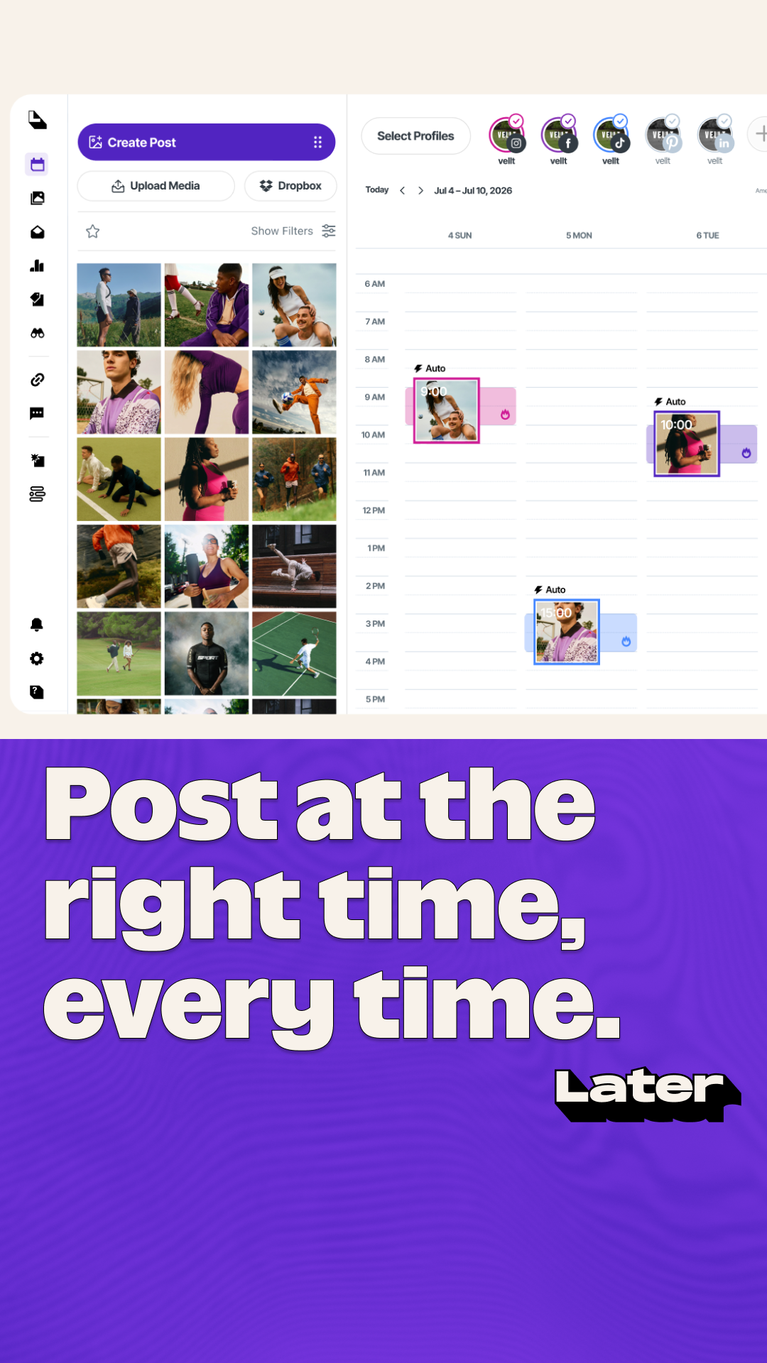 Later Facebook ad: Try Later for free