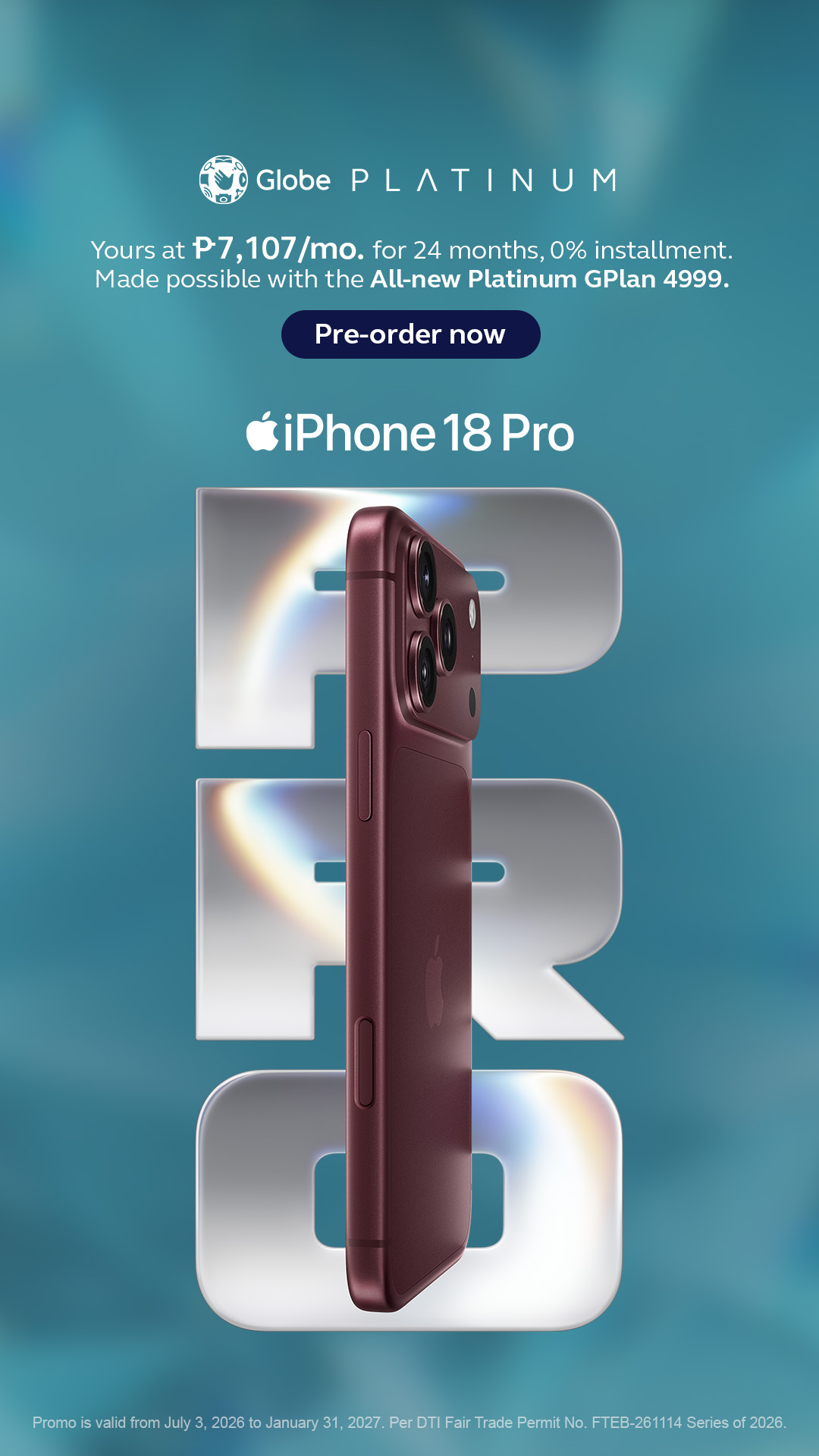 Globe Telecom Facebook ad: iPhone 18 Pro Max 256 GB