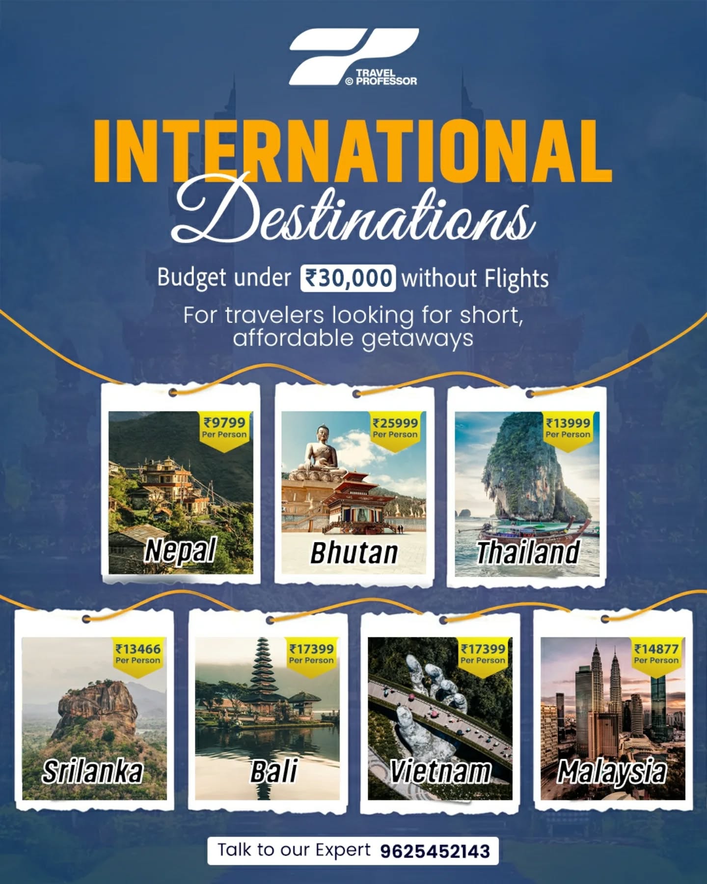 Travel Professor Facebook ad: Looking for your next international escape?
