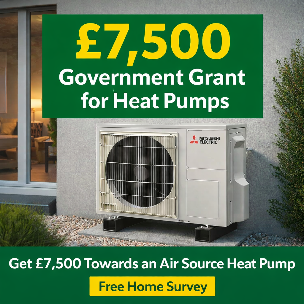 JM Renewable Solutions Ltd Facebook ad: Homeowners could receive £7,500 towards an air source…