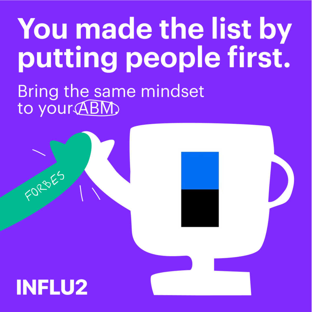 Influ2 x B2B marketing Facebook ad: Make ABM about people, not logos