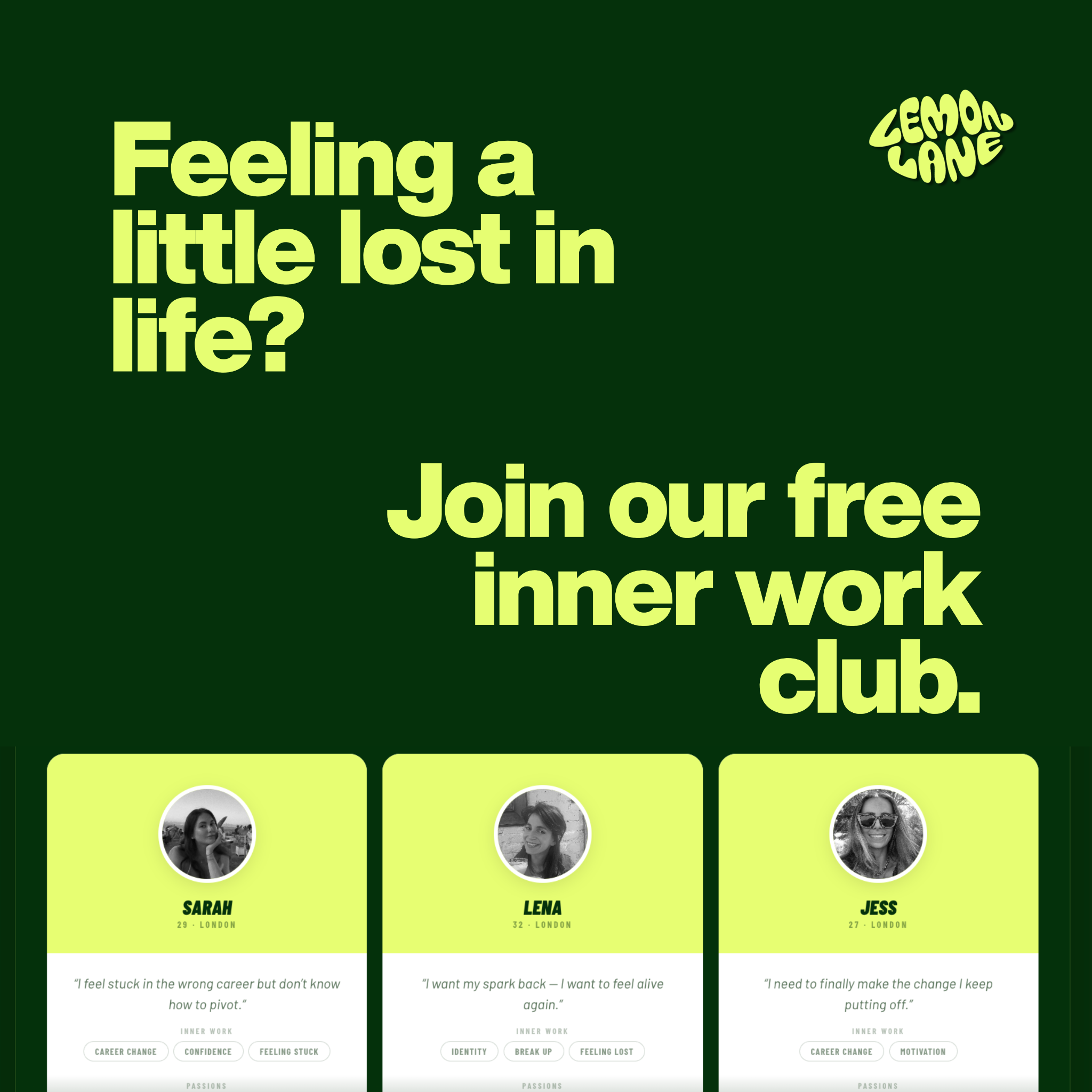 lemonlaneclub Facebook ad: Lemon Lane connects you with women who just…