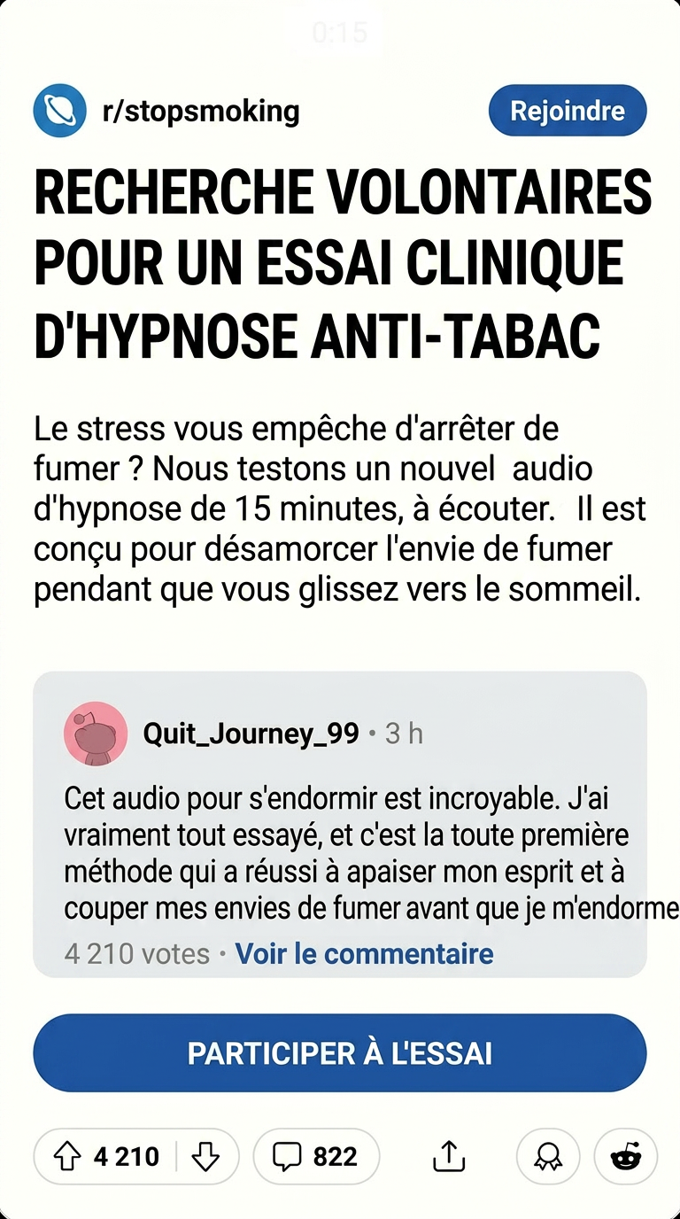 Hypnosis to Stop Smoking Facebook ad
