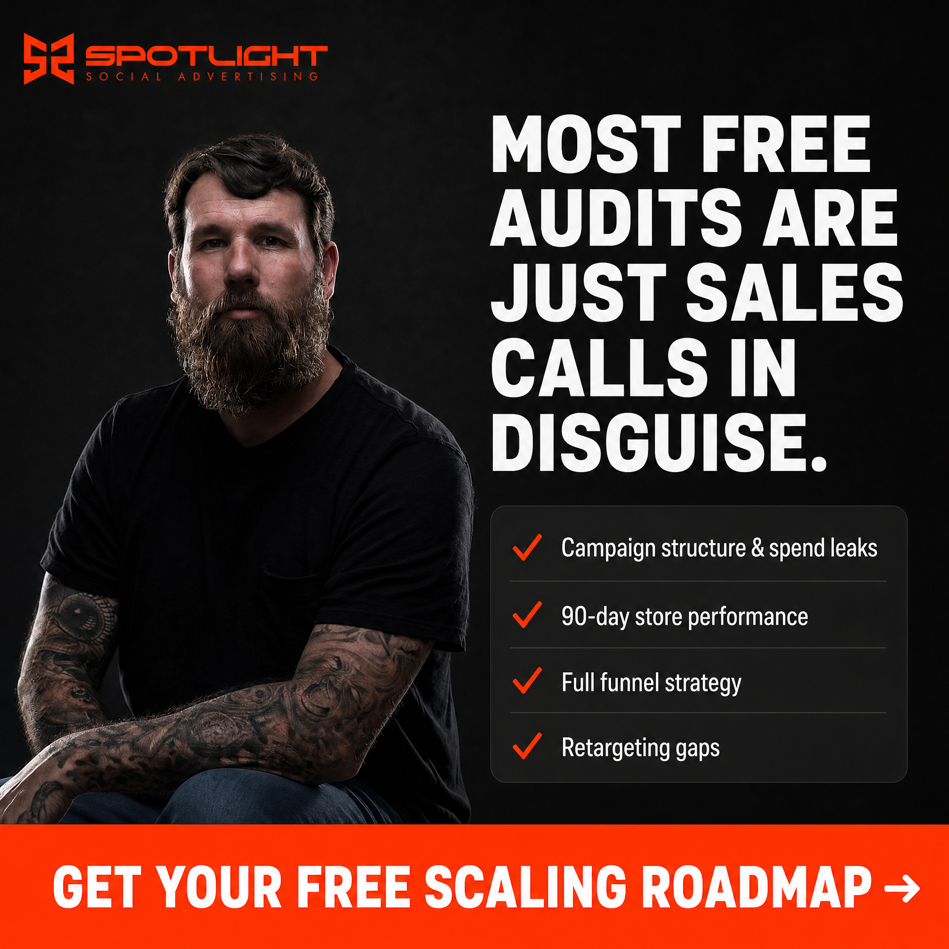 Spotlight Social Advertising Facebook ad: Get a Custom Meta Ads Scaling Roadmap