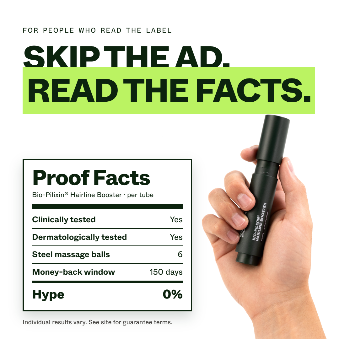 Scandinavian Biolabs Facebook ad: 93% see less shedding