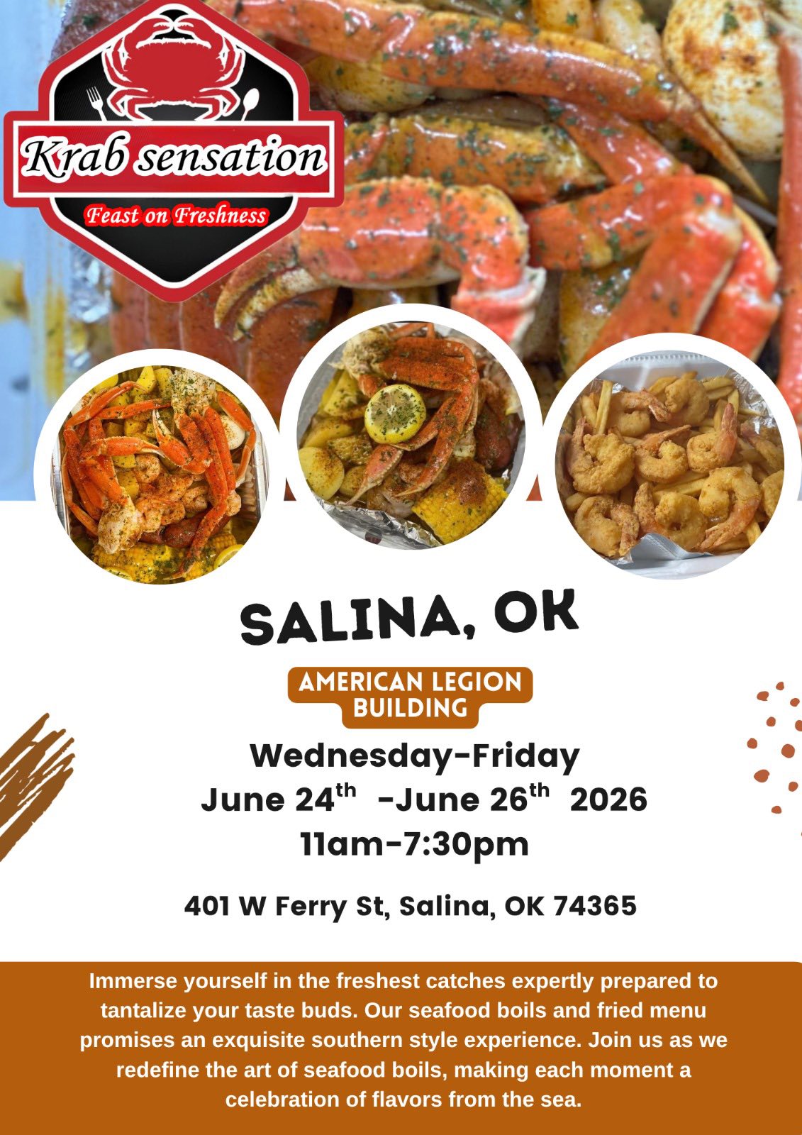 The Krab Sensation & Seafood on the Go. Facebook ad