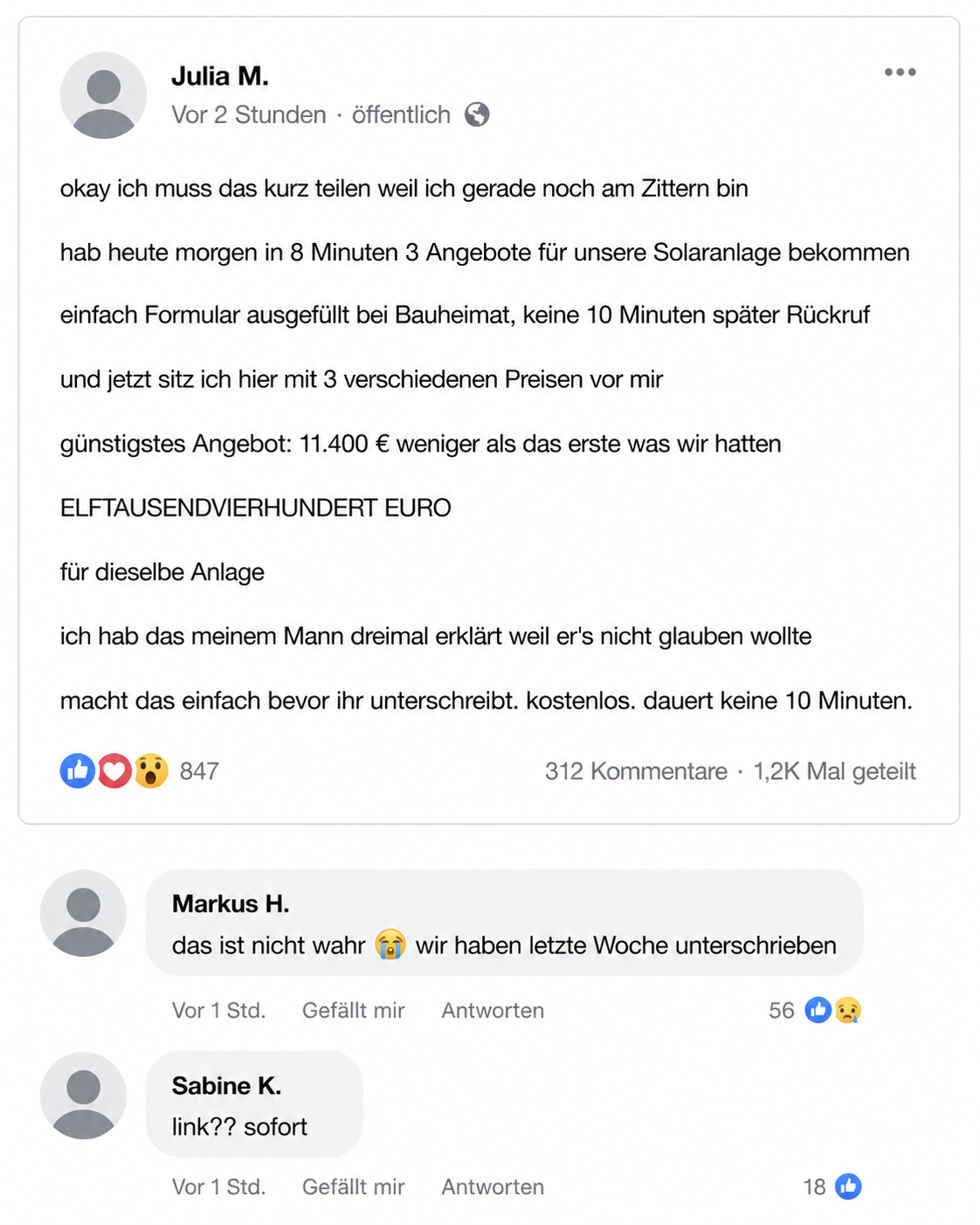 Bauheimat Facebook ad