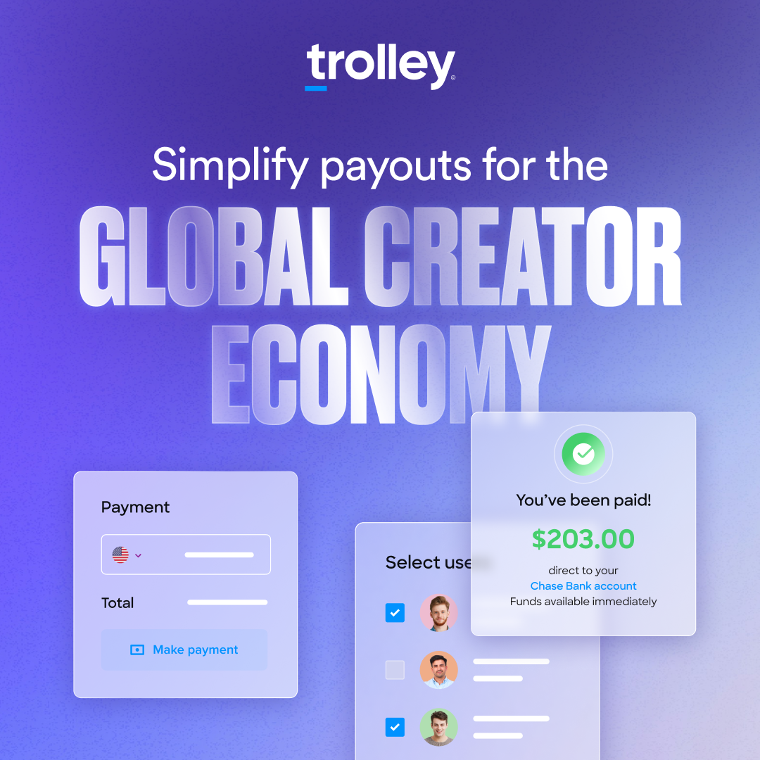 Trolley Facebook ad: Take the friction out of global creator payments