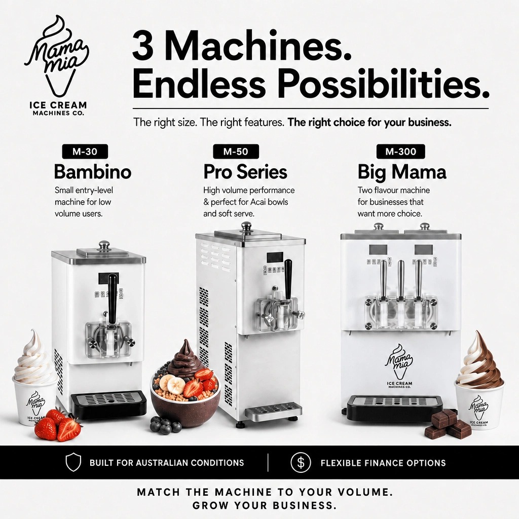 Mama Mia Ice Cream Machines Co Facebook ad: Machines that don't cost a fortune!