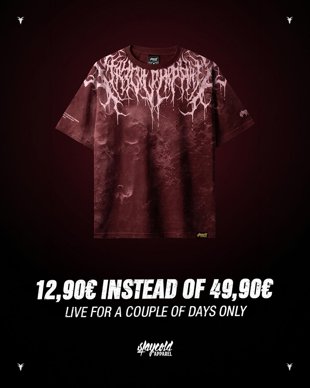 Stay Cold Apparel Facebook ad: Reign of Blood Tee For €12.90