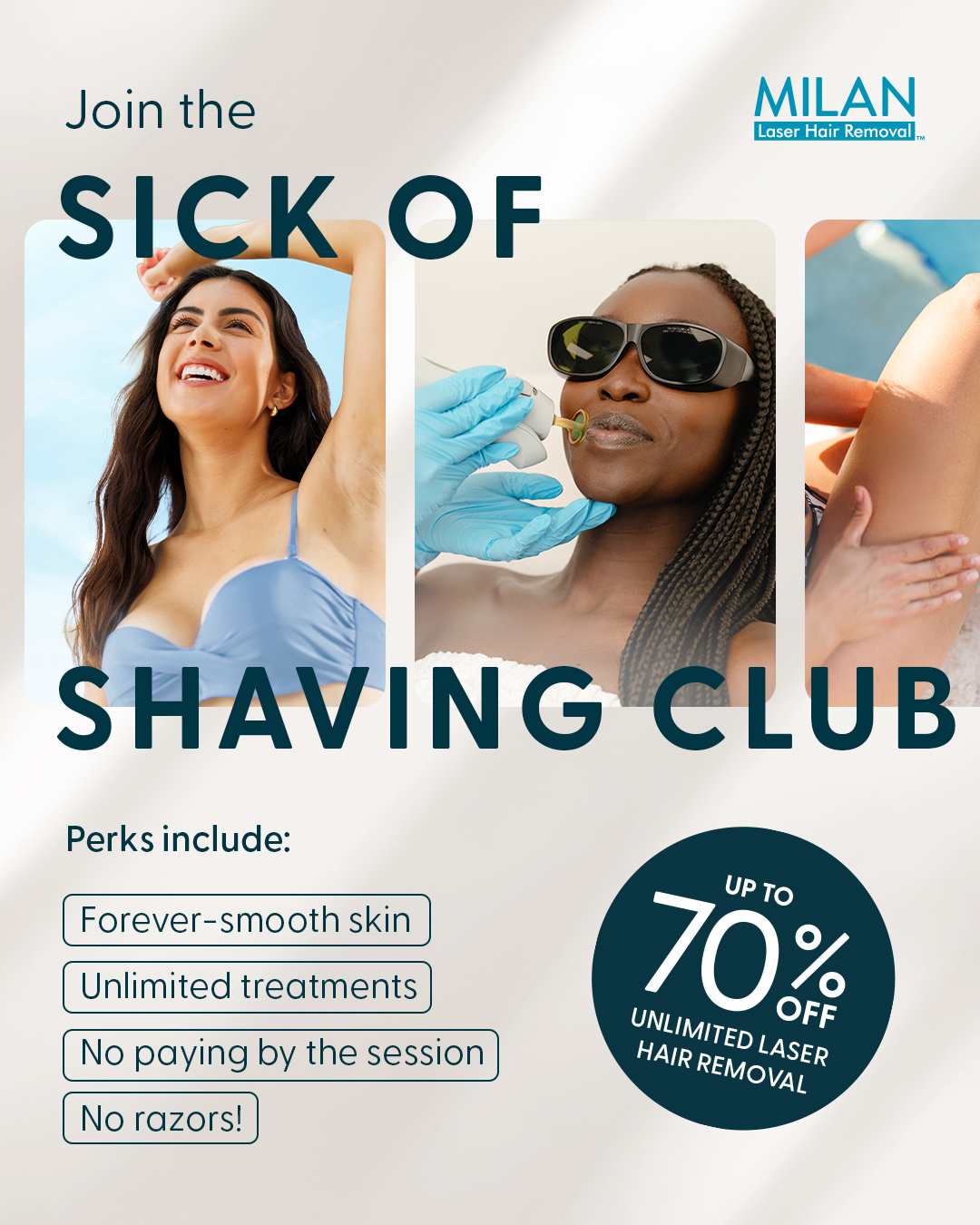 Milan Laser Hair Removal Facebook ad